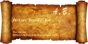 Anton Boróka névjegykártya
